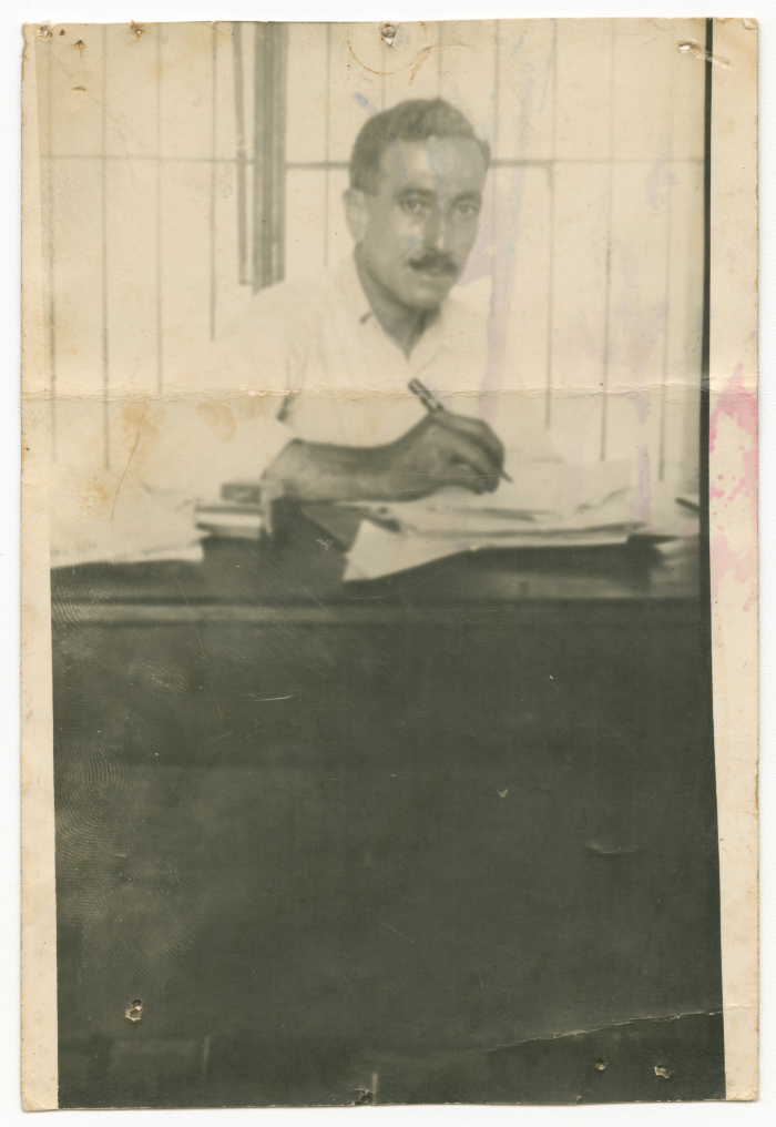 Mukhles Shakib Aref an-Nabulsi at His Desk, 1943
