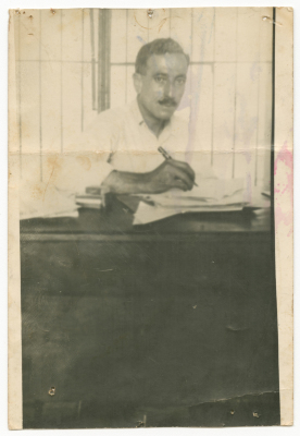 Mukhles Shakib Aref an-Nabulsi at His Desk, 1943