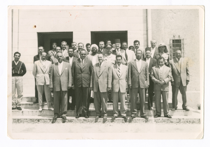 A photograph of the members of Chamber of Commerce and Industry, Ramallah and Al-Bireh