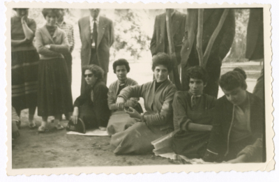 A girl from Abu Ghazaleh Family with her friends in a park in Egypt