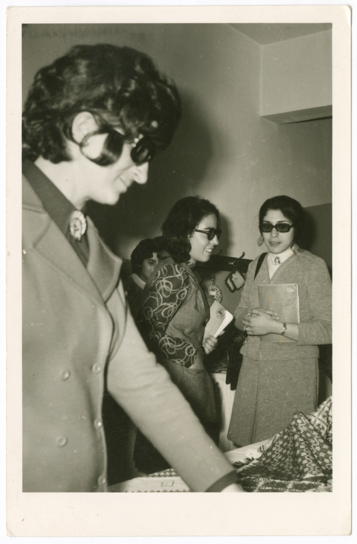 A woman from Abu Ghazaleh Family at an exhibition in Nablus