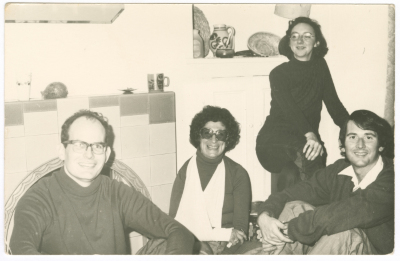 A woman from Abu Ghazaleh Family with her friends in England