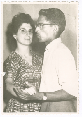 A girl from Abu Ghazaleh Family dancing with a Pakistani man; a friend of her brother