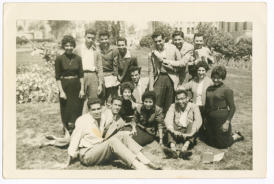 A girl from Abu Ghazaleh Family with her friends at the University of Cairo, Egypt