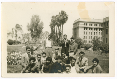 A girl from Abu Ghazaleh Family with her friends at the University of Cairo, Egypt