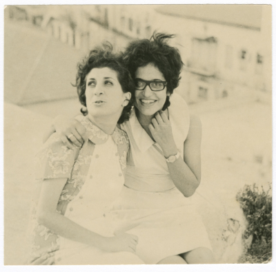 A girl from Abu Ghazaleh Family with her friend at the University of Cairo, Egypt