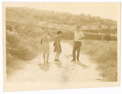 Relatives on a mountain in Nablus