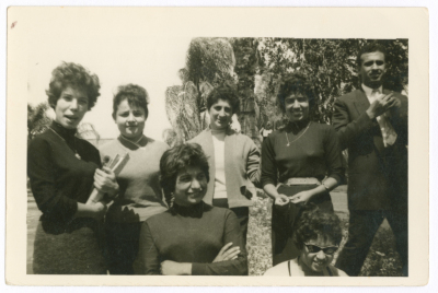 A girl from Abu Ghazaleh Family with her friends at the University of Cairo where she studied English Literature