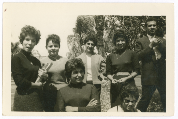 A girl from Abu Ghazaleh Family with her friends at the University of Cairo where she studied English Literature