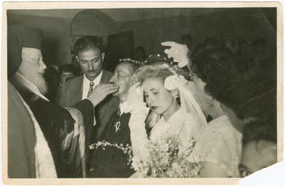 Newlyweds at; their wedding