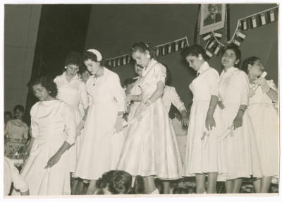 School students at a graduation ceremony in Nablus