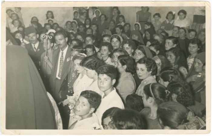 Newlyweds at their wedding ceremony