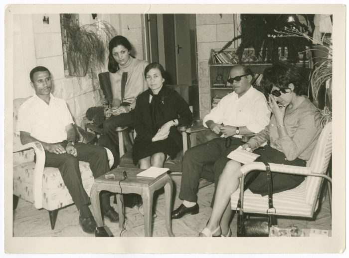 A woman from Abu Ghazaleh Family at author Sahar Khalefa's house in Nablus