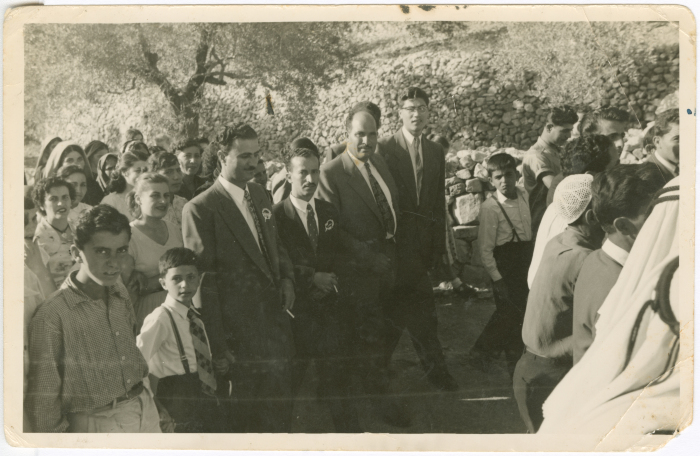 Residence of Birzeit participating in a Zaffa; a celebration before the actual wedding