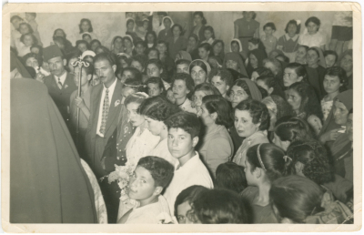 Newlyweds at their wedding ceremony