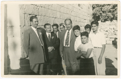 Men headed to a church to attend a wedding