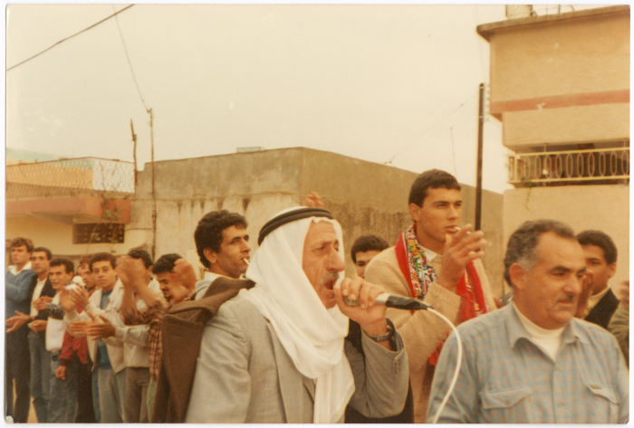 A Zaffa in al-jalameh Village. Zaffeh is a ceremony before the actual wedding where friends and relatives of the groom gather to dance