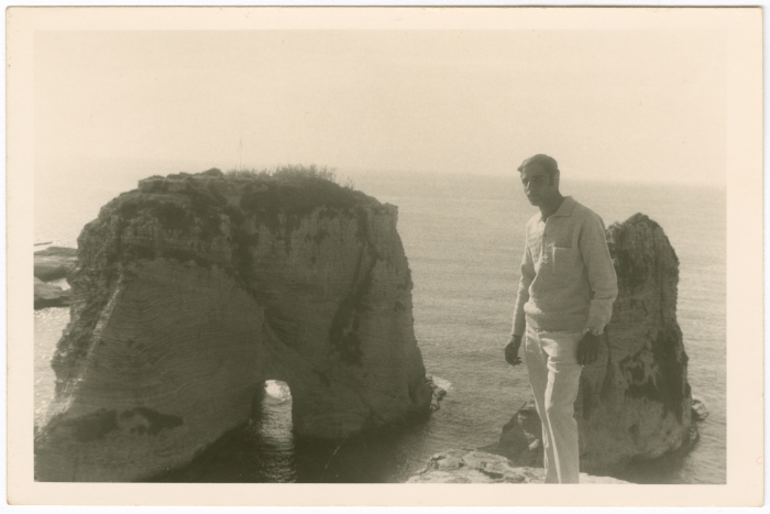 A Palestinian at the Raouche Rocks, Lebanon
