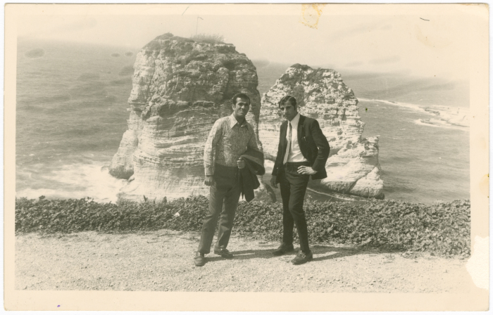 Two Palestinians at the Raouche Rocks, Lebanon