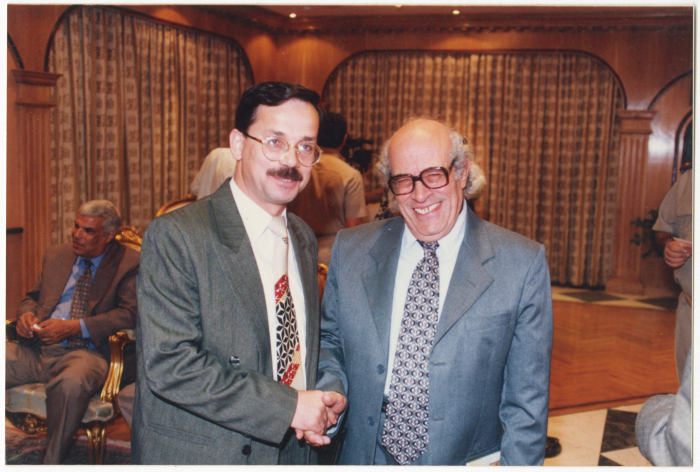 Mohammad Risha with the Egyptian author Edward Kharat