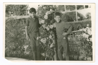 Two children in a park