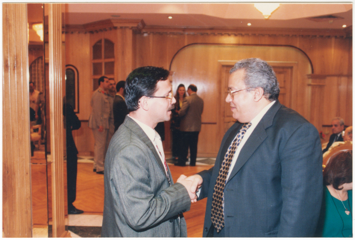 Mohammad Risha with critic Dr. Jabir Asfour