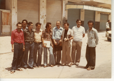 A group photograph of Palestinian visual artists
