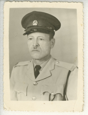A portrait of a Palestinian serving in the Jordanian Police