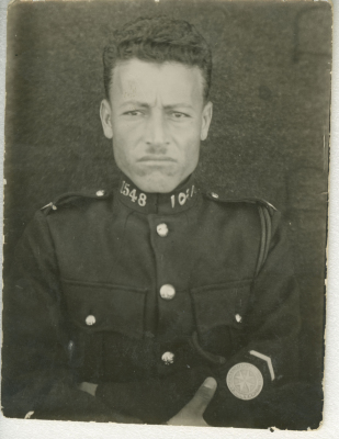 A portrait of a Palestinian serving with Palestine Police Force in Mandatory Palestine