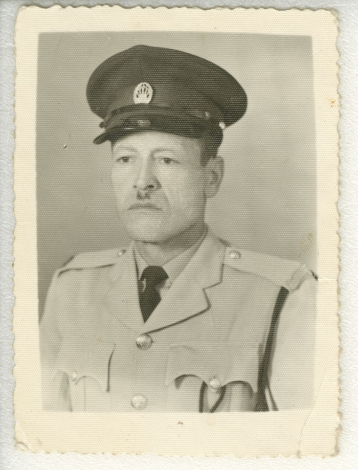 A portrait of a Palestinian serving in the Jordanian Police