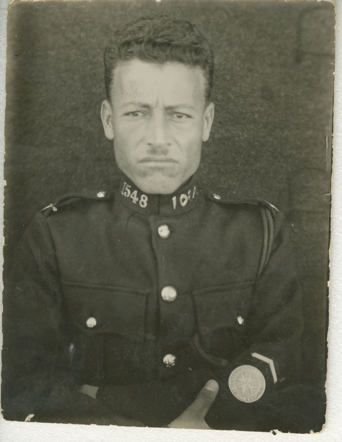 A portrait of a Palestinian serving with Palestine Police Force in Mandatory Palestine