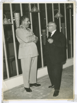 Hanna Khalaf with an Officer in Jordan 