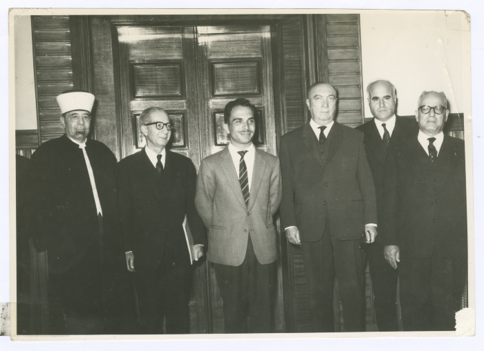 King Hussein with Hanna Khalaf and Other Ministers 