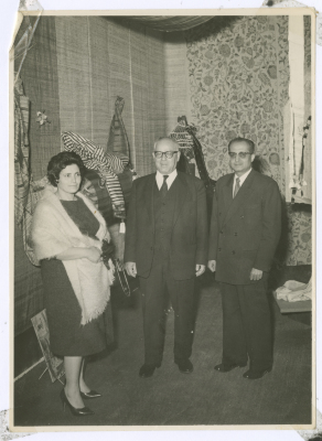 A Photograph of Hanna Khalaf and His Wife Badiʿa Jeries Khalaf 
