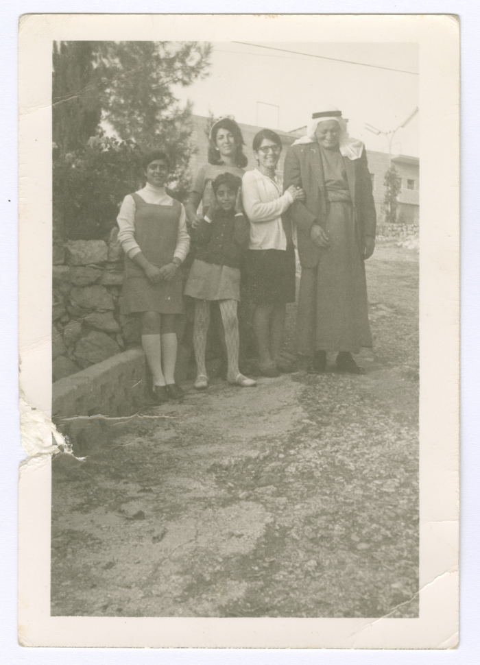 A Photograph of Jeries Khalaf with his  Granddaughters, Ramallah, 1968