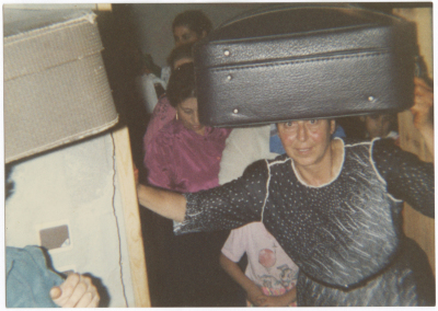 A photograph of a woman holding "Bride