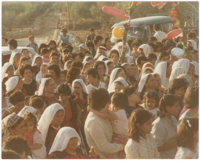 Men and women during a Zaffe; bringing the bride from her father's house to her husband's