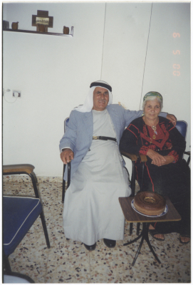 An old couple on their marriage anniversary