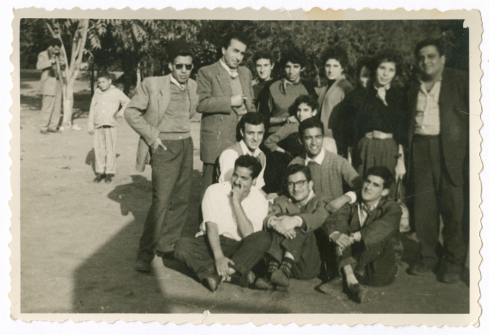 Friends from the University of Cairo in a park in Egypt