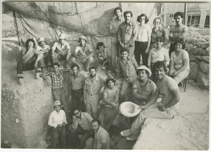 Students participating in an excavation
