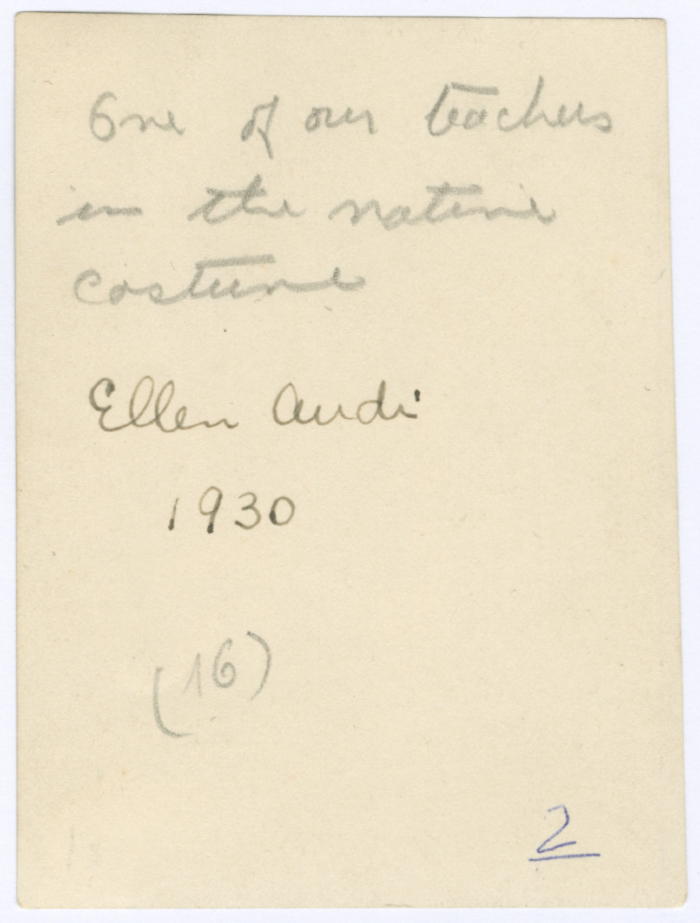 A woman in the Palestinian embroidered dress