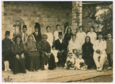 Relatives at a wedding for a member from Mansour Family