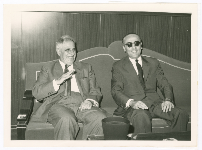 موسى ناصر مع وزير خارجية لبنان في مؤتمر شتورة، 1960