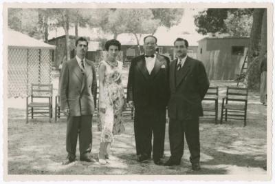 Rima Nasir with Yousef Batrouni, Kamal and Amin Nasir, 1952-1953