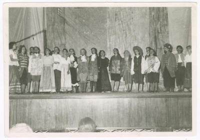 Birzeit College Students during the "A Tale of Two Cities" Play Performance, 1952
