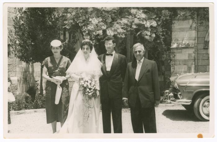Antone Tarazi and Rima Nasir with their Parents during their Wedding, 1956