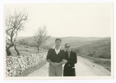 Suad Khoury and Hanna Nasir in Birzeit, 1955
