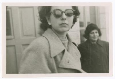 Rima Nasir Bidding Farewell to Her Sister Samia at Qalandiya Airport, 1952