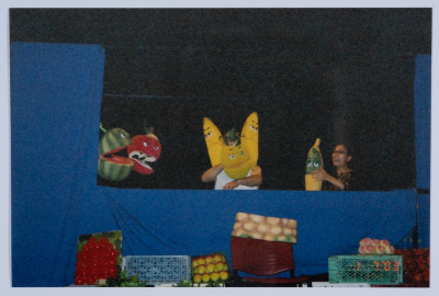 A Photograph from Rehearsals and Performances of "The Adventures of Khadra",  a Puppet Play by al-Kasaba Theatre, 2002-03