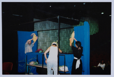 A Photograph from Rehearsals and Performances of "The Adventures of Khadra",  a Puppet Play by al-Kasaba Theatre, 2002-03